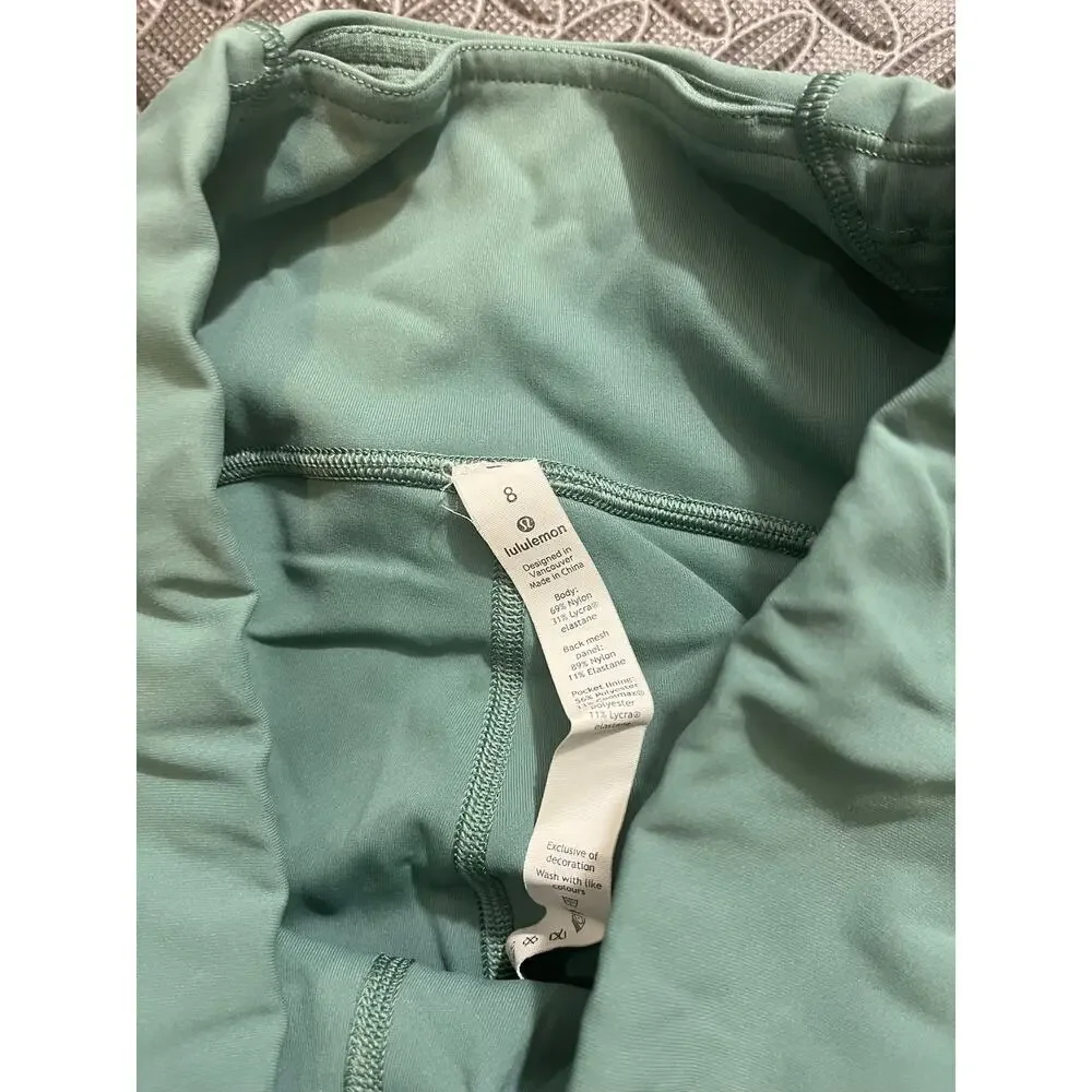 Lululemon Wunder Train‎ High Rise Tights Leggings Green Womens Size 8